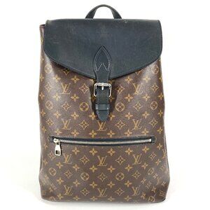 LOUIS VUITTON Black Monogram Leather Backpack